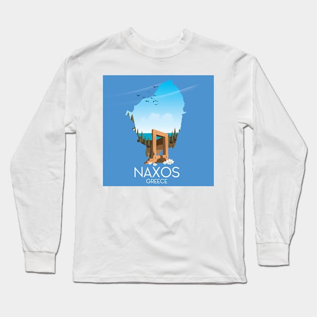 Naxos Greece travel poster Long Sleeve T-Shirt by nickemporium1